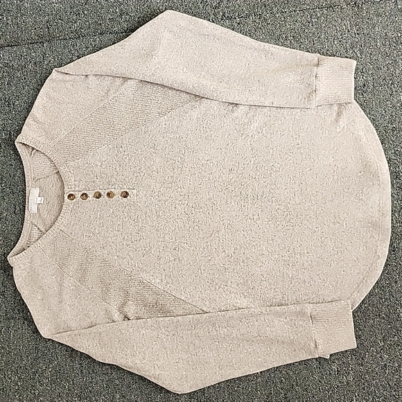 Warm & Cozy Lifestyle Top Lightweight Knit Pullover Long Sleeve Gray Size L - Picture 13 of 14